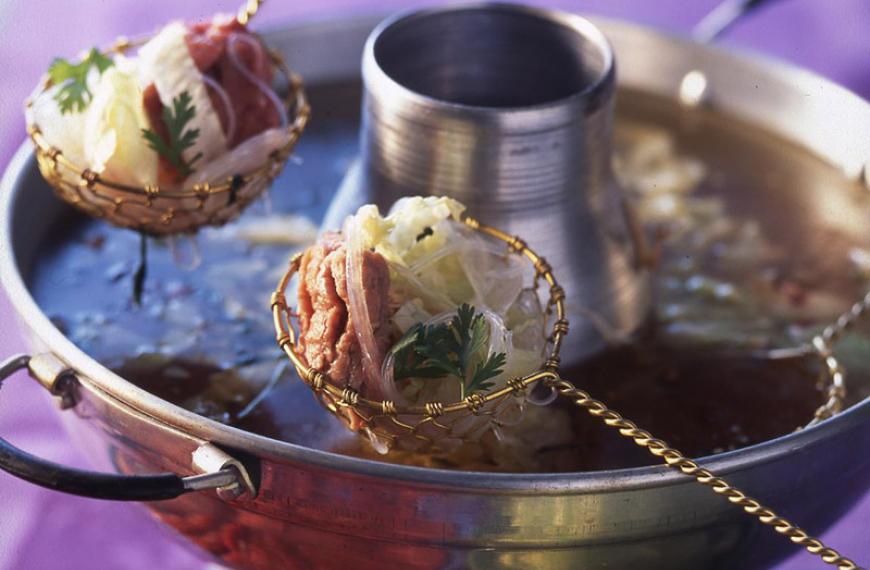 Fondue chinoise au boeuf Fondue chinoise au boeuf