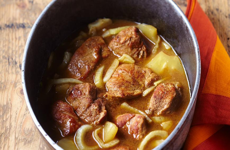 Sauté de veau au fenouil et à l’ananas