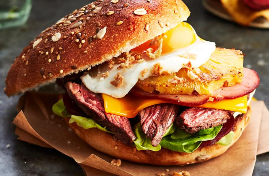 Burger de hampe de bœuf à l’australienne