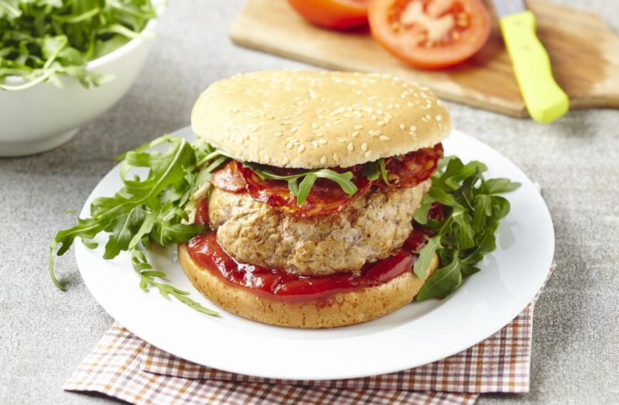 Burgers de veau au chorizo et la roquette