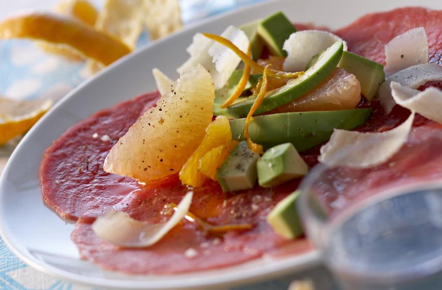 Carpaccio de boeuf parfumé à la mandarine Carpaccio de boeuf parfumé à la mandarine