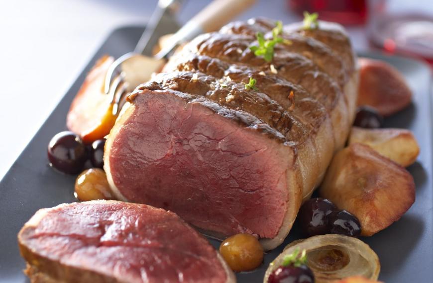 Rôti de viande chevaline au Banyuls épicé