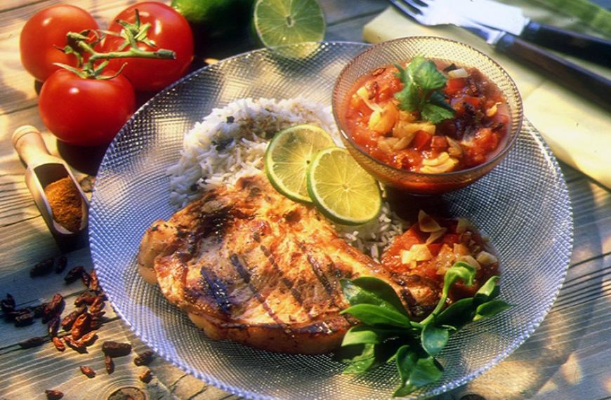 Côtes de veau au rougail de tomates