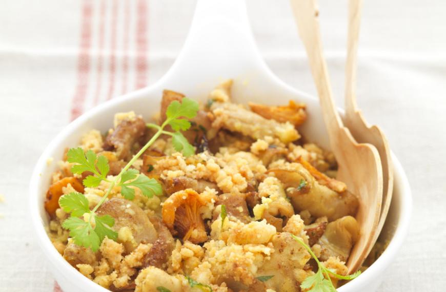 Crumble de Fraise de Veau aux épices et champignons