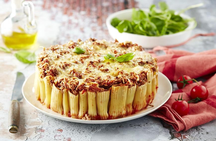 Gâteau de pâtes au bœuf façon bolognaise