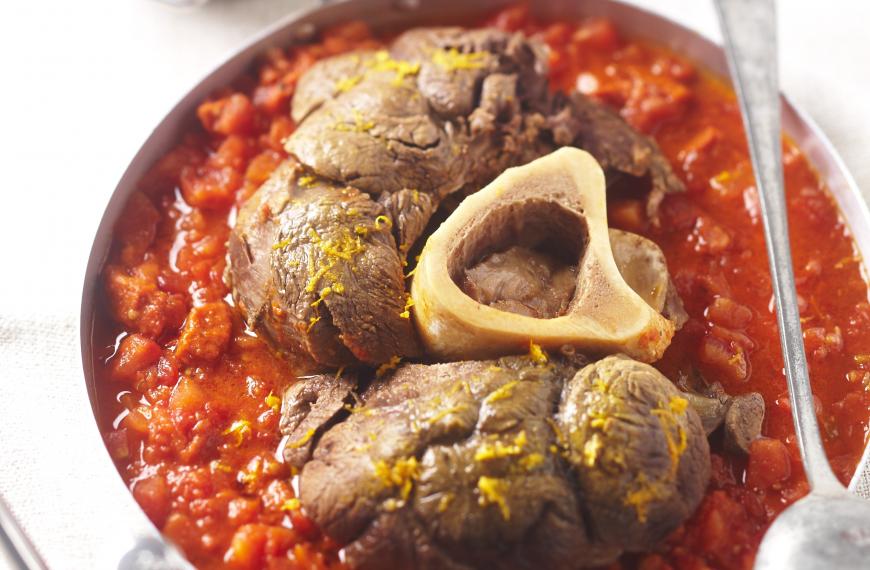 Jarret de bœuf façon osso bucco à l’orange et à la tomate