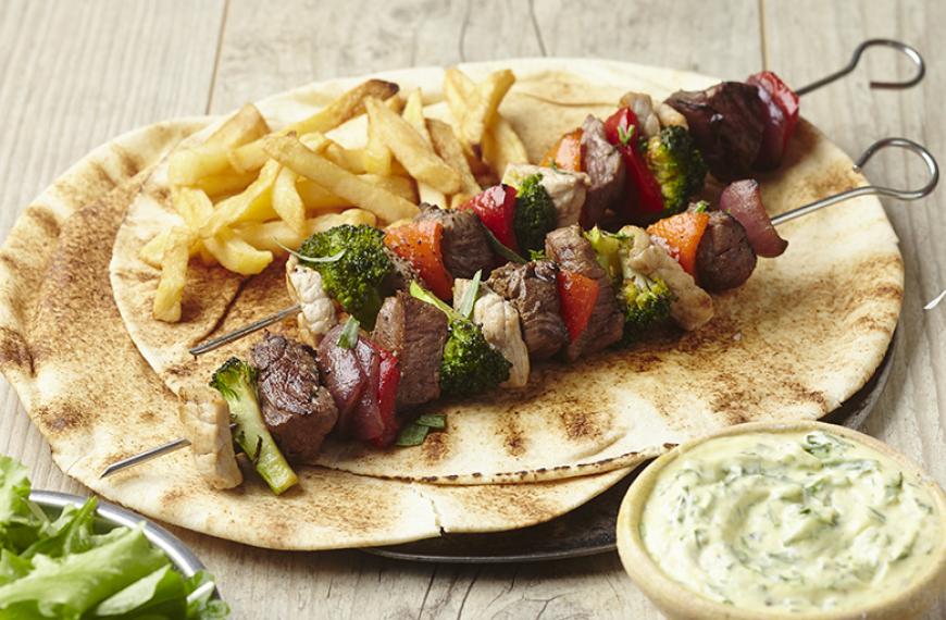 Kebabs aux trois viandes bœuf, veau et agneau