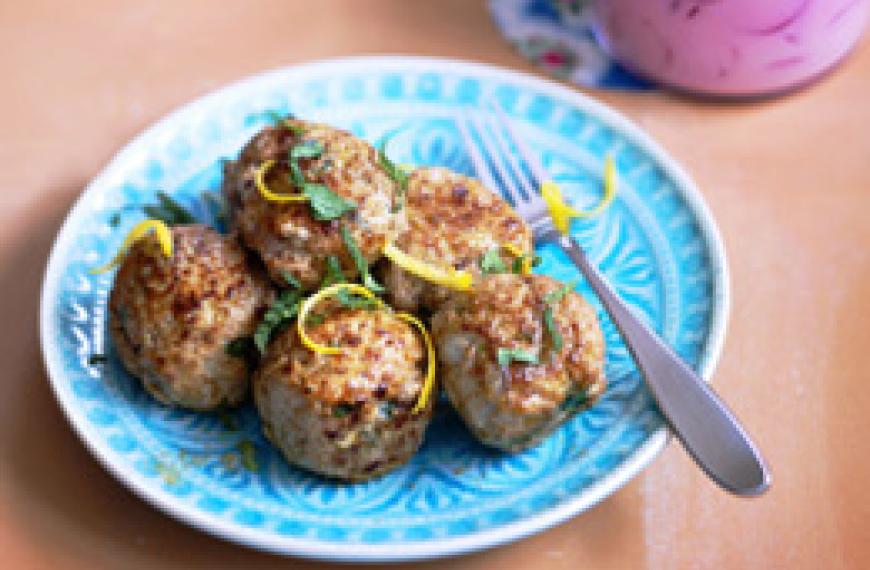 Keftas de veau à la menthe, rémoulade de radis roses Keftas de veau à la menthe, rémoulade de radis roses