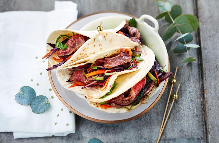 Mini-tacos de cheval teriyaki