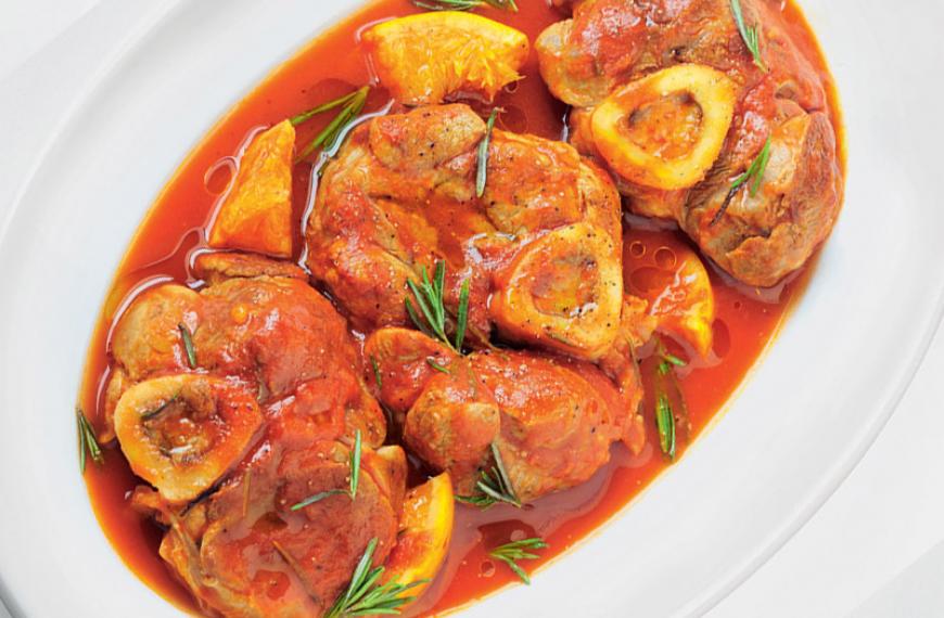 Osso-buco aux tomates et oranges Osso-buco aux tomates et oranges