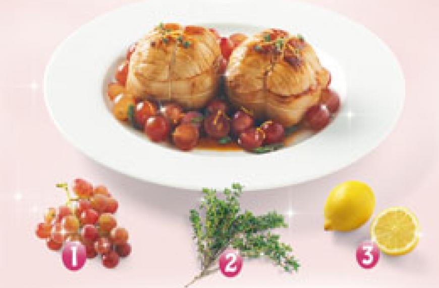 Paupiettes de veau au raisin frais, thym et citron Paupiettes de veau au raisin frais, thym et citron
