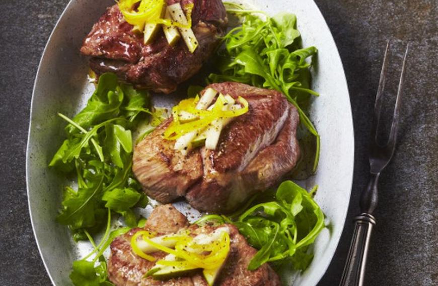 Pavés d’agneau à la poire et au citron confit Pavés d’agneau à poire et au citron confit