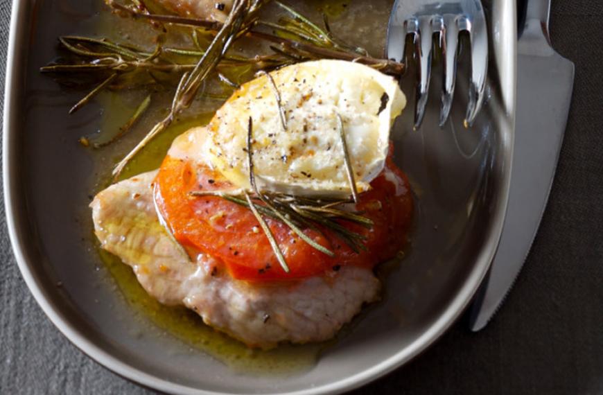 Petites escalopes de veau au chèvre et romarin