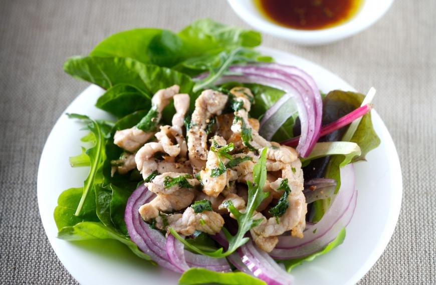 Lardons de veau sur roquette