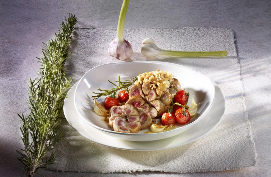 Rognons de veau et crumble de tomates confites Rognons de veau et crumble de tomates confites