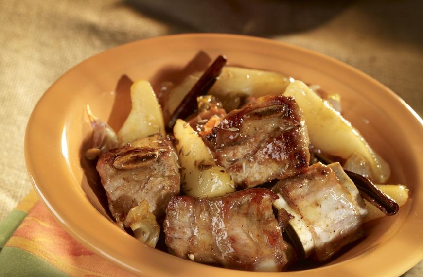 Tajine de veau aux poires et au miel