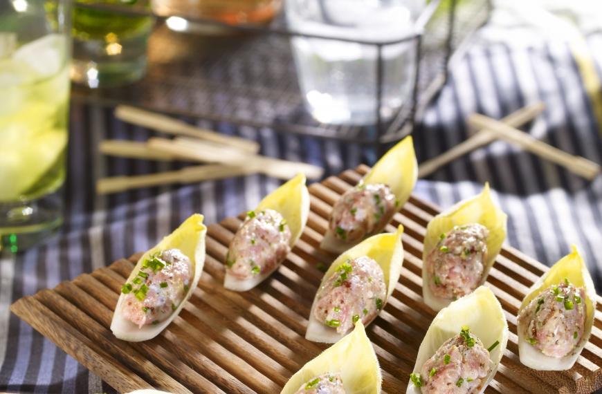 Tartare de veau en feuilles d'endive