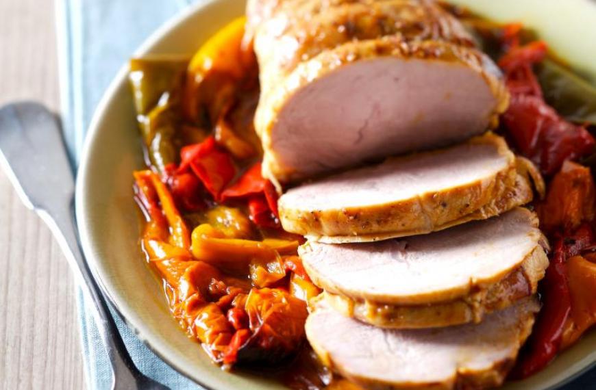 Rôti de veau aux 4 poivrons Rôti de veau aux 4 poivrons