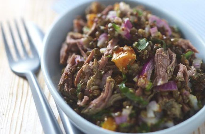 Salade de boeuf aux lentilles