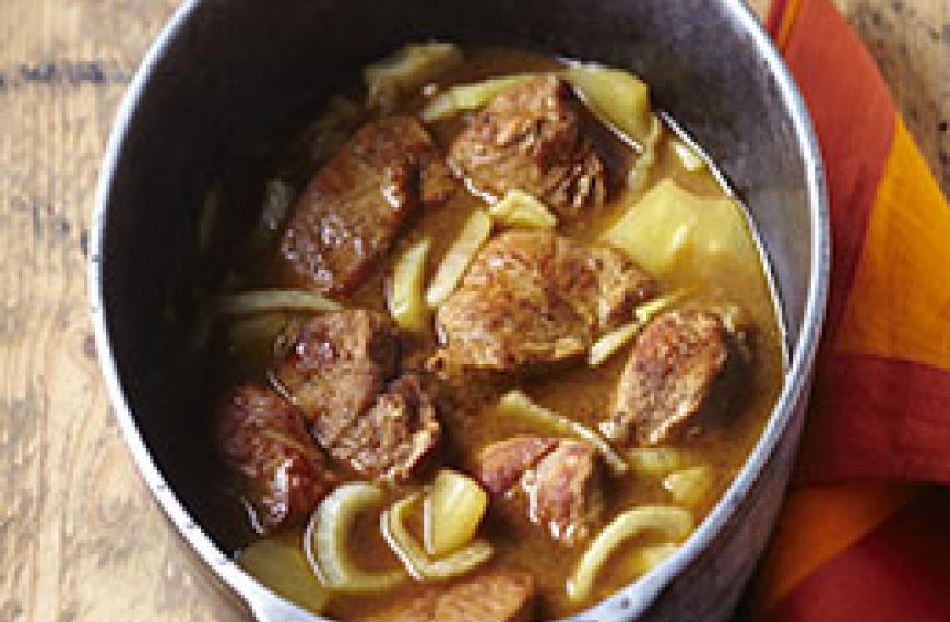 Sauté de veau au fenouil et à l’ananas Sauté de veau au fenouil et à l’ananas