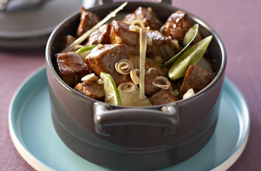 Sauté de veau à la citronnelle, façon tajine