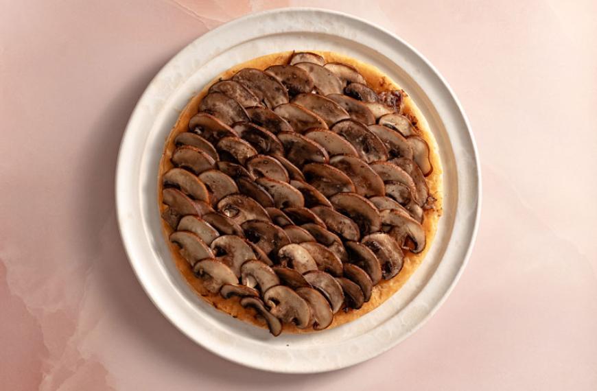 Tarte fine de champignons et queue de bœuf