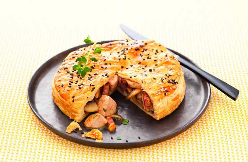 Tourte feuilletée de rognons blancs aux champignons