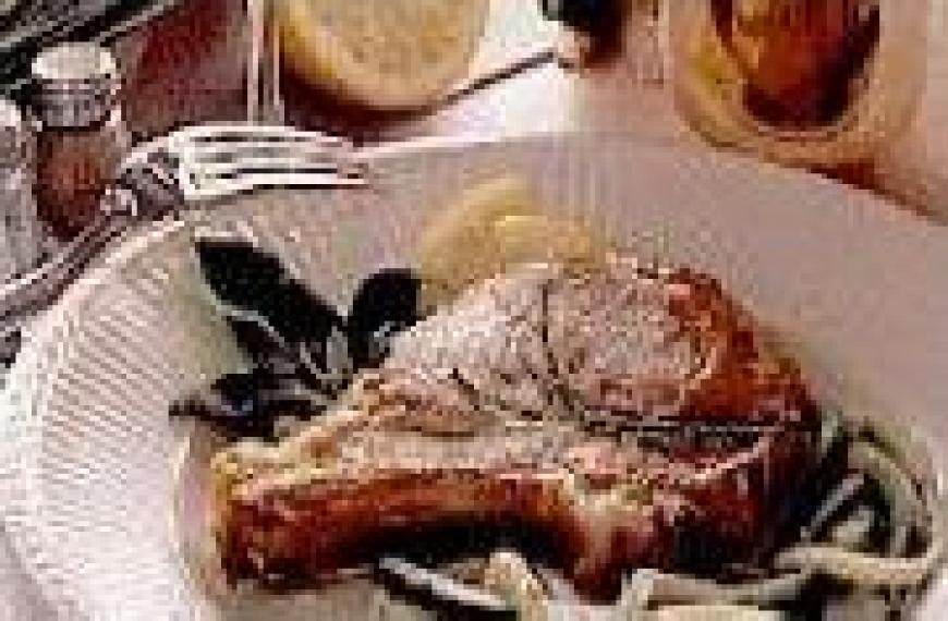 Côtes de veau aux spaghettis de courgettes Côtes de veau aux spaghettis de courgettes