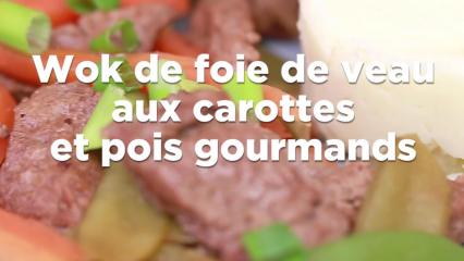 Wok de foie de veau aux carottes et pois gourmands