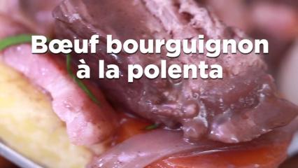 Bœuf bourguignon à la polenta